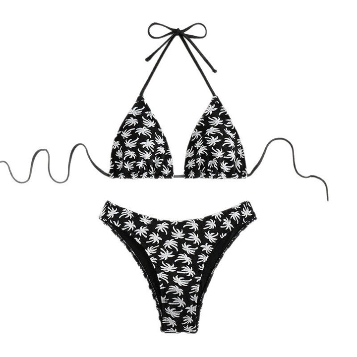 Damen Triangel-Bikini mit floralem Design und verstellbaren Bändern Drune