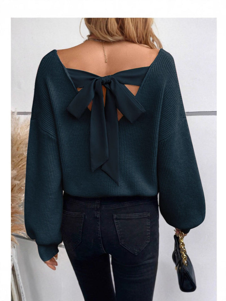 Damen Pullover mit eleganter Schleifen-Ausschnittgestaltung Drune