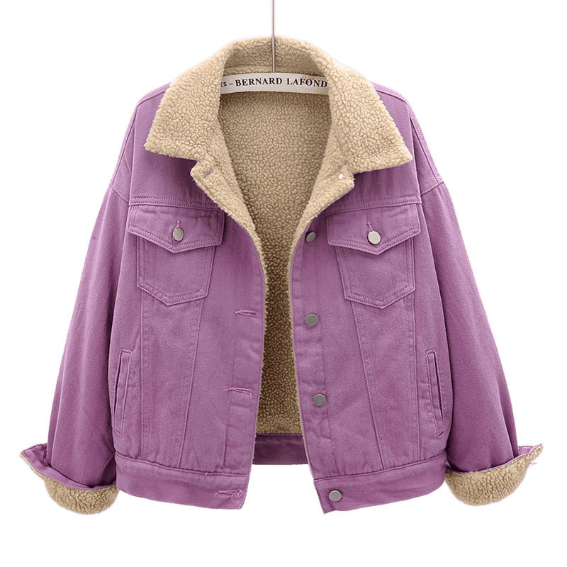 Damen Jeansjacke mit warmem Innenfutter und praktischen Brusttaschen Drune