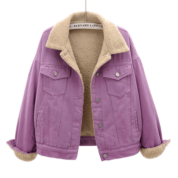 Damen Jeansjacke mit warmem Innenfutter und praktischen Brusttaschen Drune