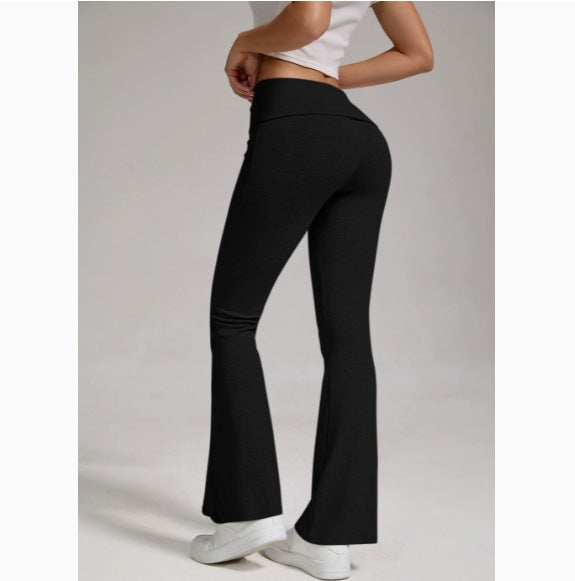 Damen nan hochgeschnittene Stretch-Flare-Yogahose mit formendem Bund Drune