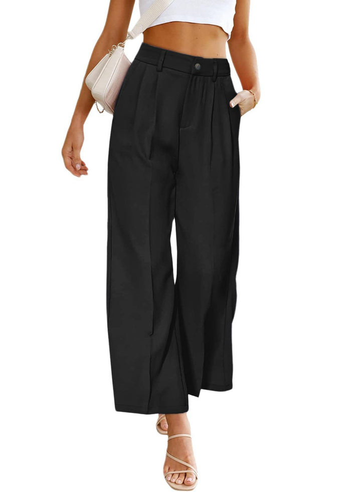 Damen Weit geschnittene Hochbundhose mit Falten und eleganter Passform Drune