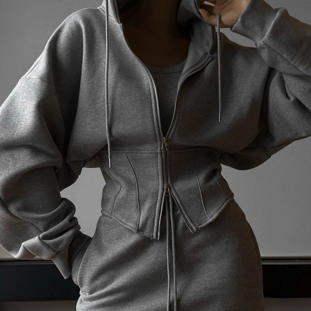 Damen Designer Kapuzenpullover mit tailliertem Schnitt und bequemer Tragweise Drune