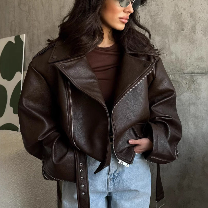 Damen Modische Bikerjacke mit innovativer Silhouette Drune