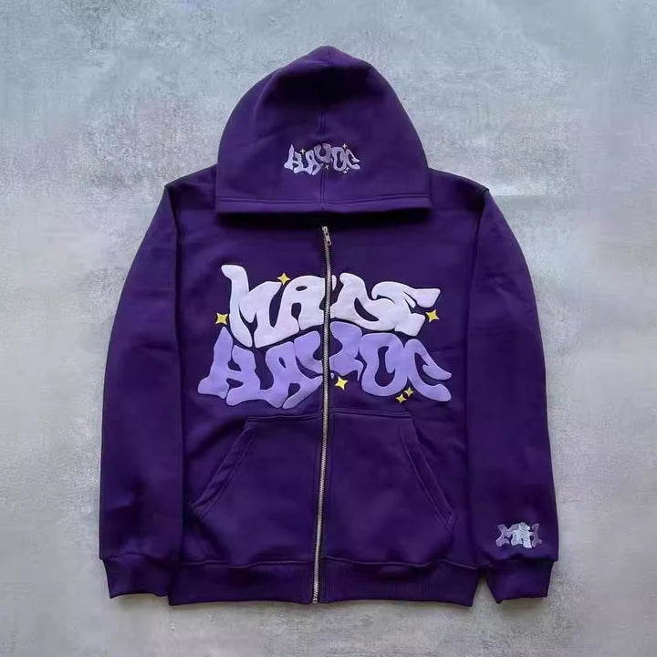Damen sportliche Kapuzenjacke im urbanen Graffiti-Stil Drune