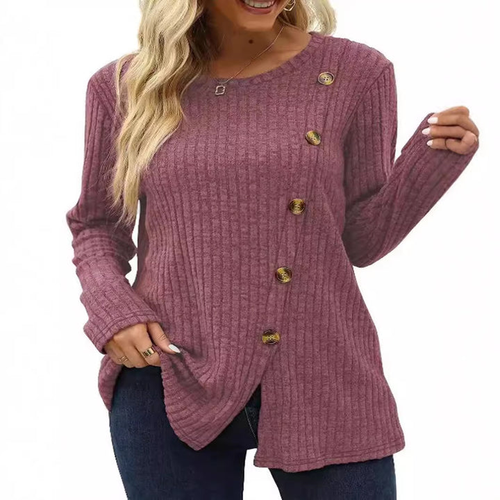 Damen Strickpullover mit Knopfdetails Drune