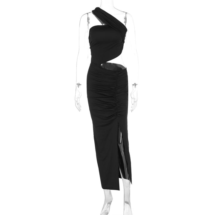 Damen Asymmetrisches Maxikleid mit Cut-Out-Details und raffinierten Rüschendetails Drune