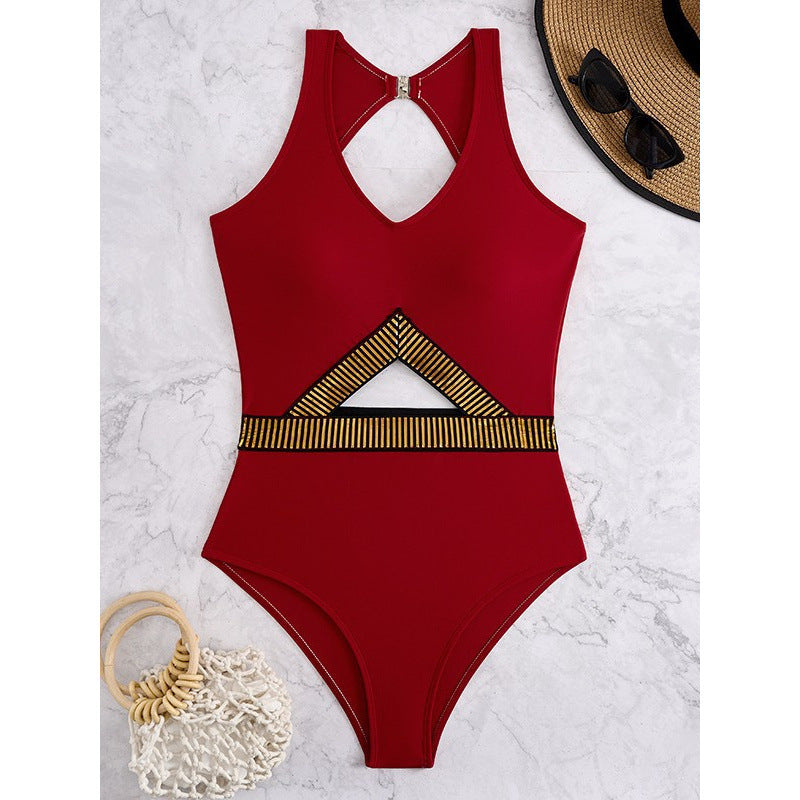 Damen Badeanzug mit Cut-Out Design und modischen Akzenten Drune