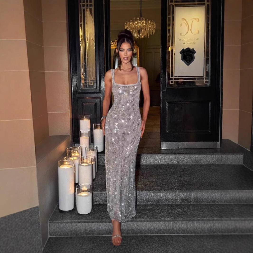 Damen Glamouröses Pailletten-Abendkleid mit figurbetontem Schnitt Drune