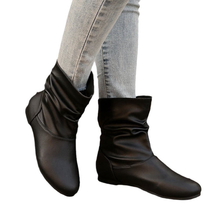 Damen modische Stiefeletten mit elegantem Rüschendesign und weichem Obermaterial Drune