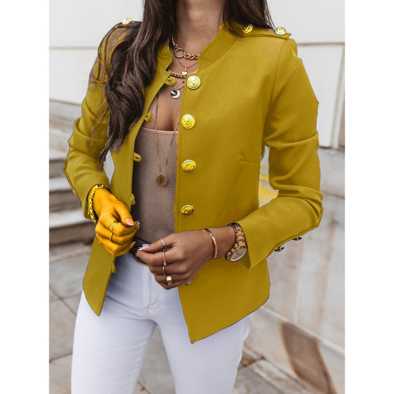 Damen modischer Blazer mit knopfverzierten Details Drune