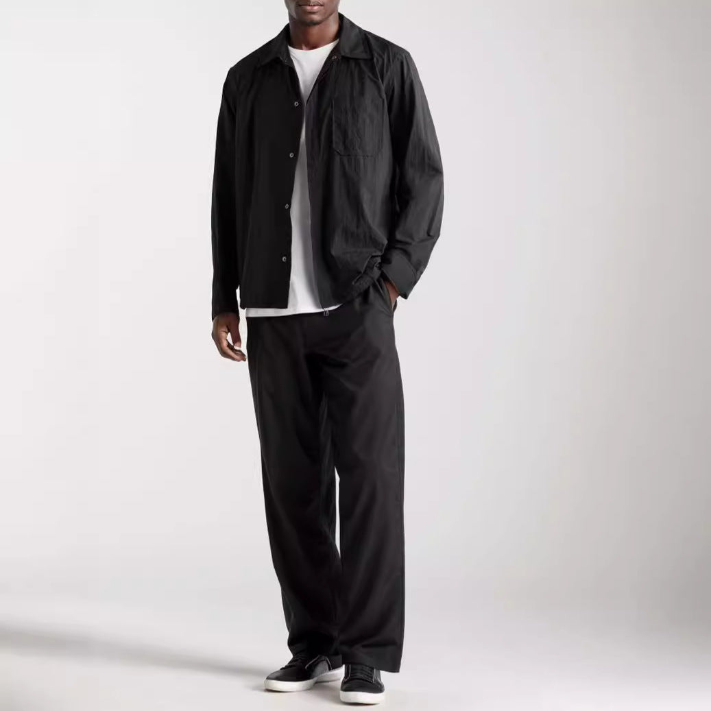 Herren vielseitige Hemdbluse mit aufgesetzter Brusttasche und schickem Kragen Drune