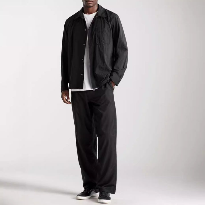 Herren vielseitige Hemdbluse mit aufgesetzter Brusttasche und schickem Kragen Drune