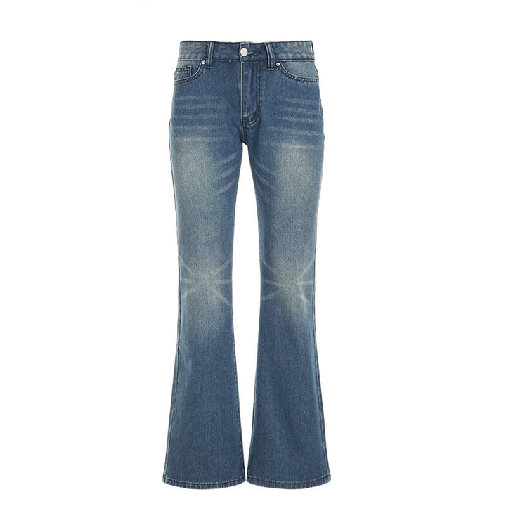 Damen Flared Jeans mit hohem Bund und distressed Design Drune