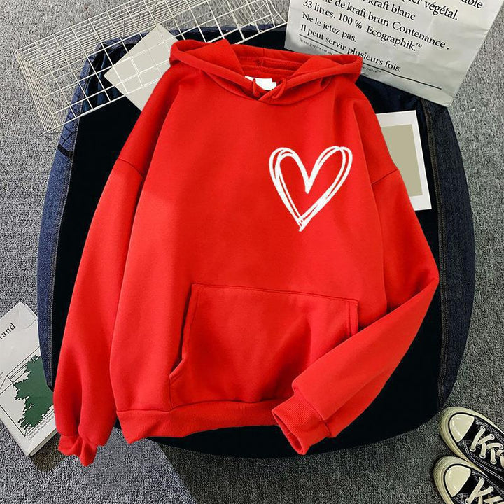 Damen Kapuzenpullover mit lieblichen Herzmotiv Drune