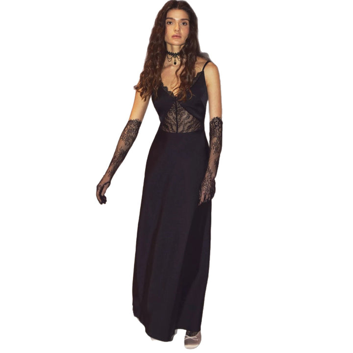 Damen Abendkleid mit transparentem Spitzenoberteil und elegantem Schnitt Drune