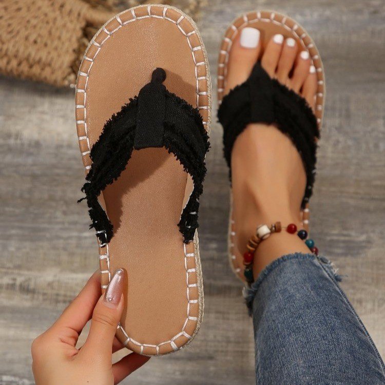 Damen Zehentrenner-Sandalen mit bequemen Riemen und ergonomischem Fußbett Drune