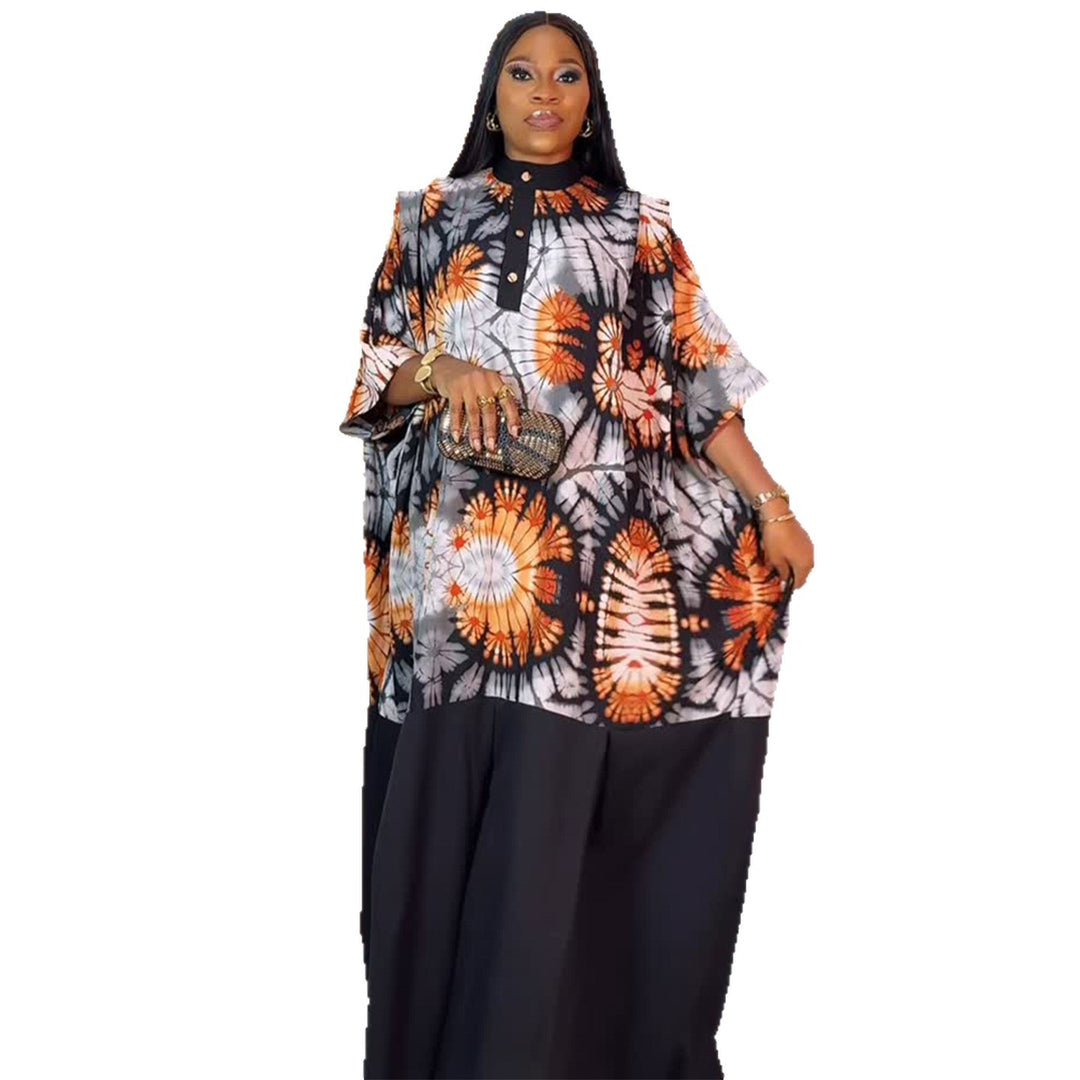 Damen maxi Kleid mit einzigartigem Batik-Druck Drune