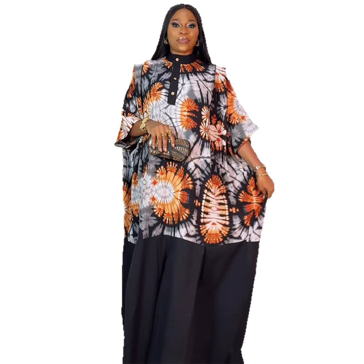 Damen maxi Kleid mit einzigartigem Batik-Druck Drune
