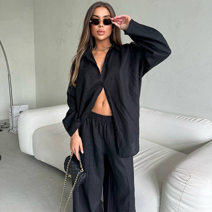 Damen luftiges Loungewear-Set mit weitem Schnitt Drune