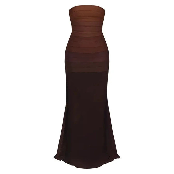 Damen Elegantes strapazierfähiges Maxikleid mit raffiniertem Oberteil Drune