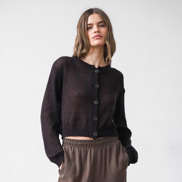 Damen floraler Strickcardigan mit Knopfverschluss und bequemer Passform Drune