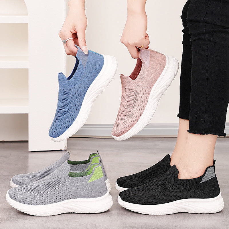 Damen nan nahtloser Strick-Slip-On Komfortwalker mit sockenähnlichem Schaft, reaktiver Memory-Fußbett-Einlage und flexibler EVA-Leichtsohle Drune