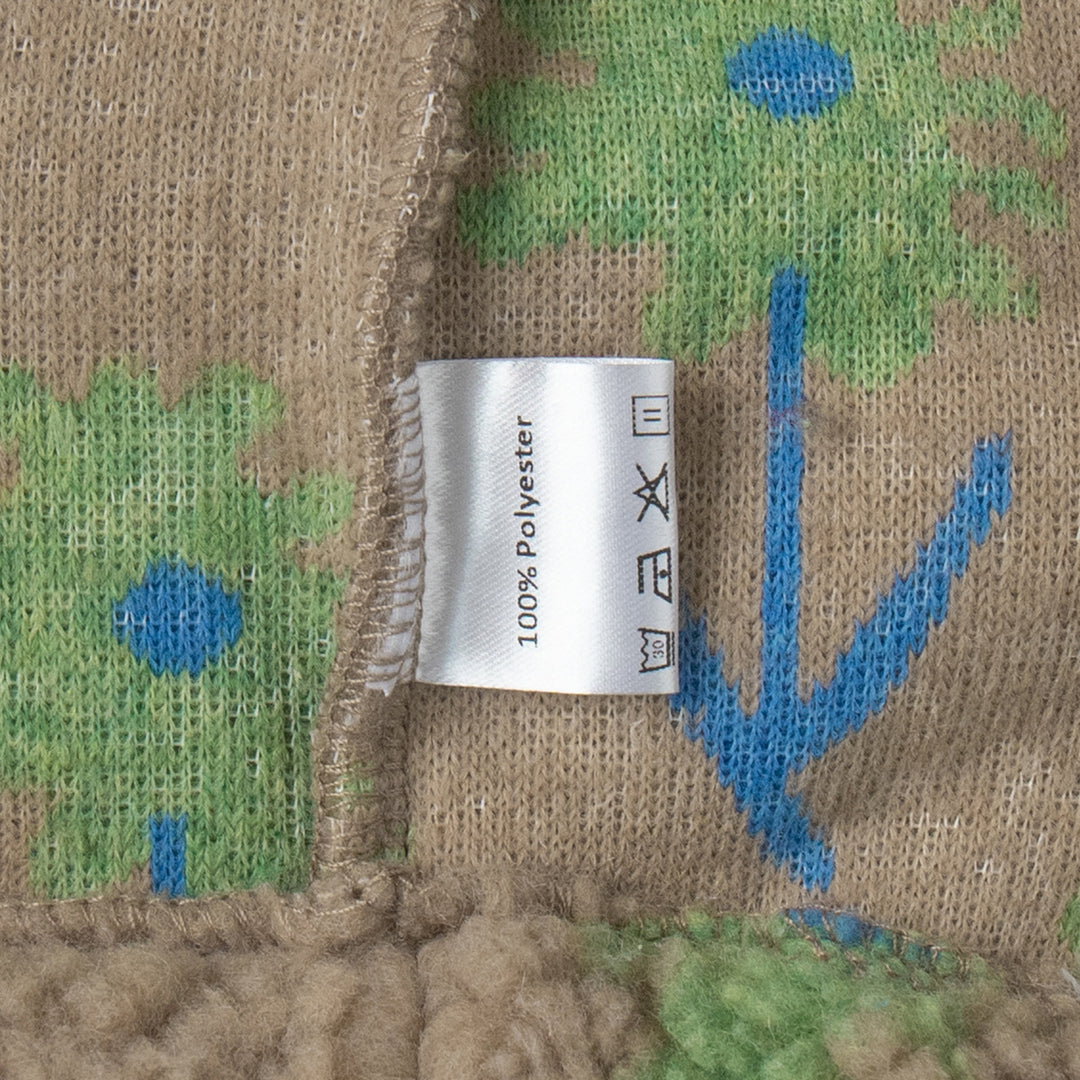 Damen Fleece-Pullover mit floralem Muster und hohem Kragen Drune
