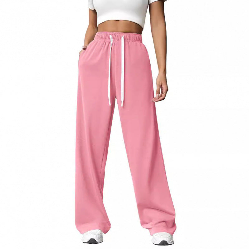 Damen Bequeme und lässige Freizeithose mit weitem Schnitt und elastischem Bund Drune