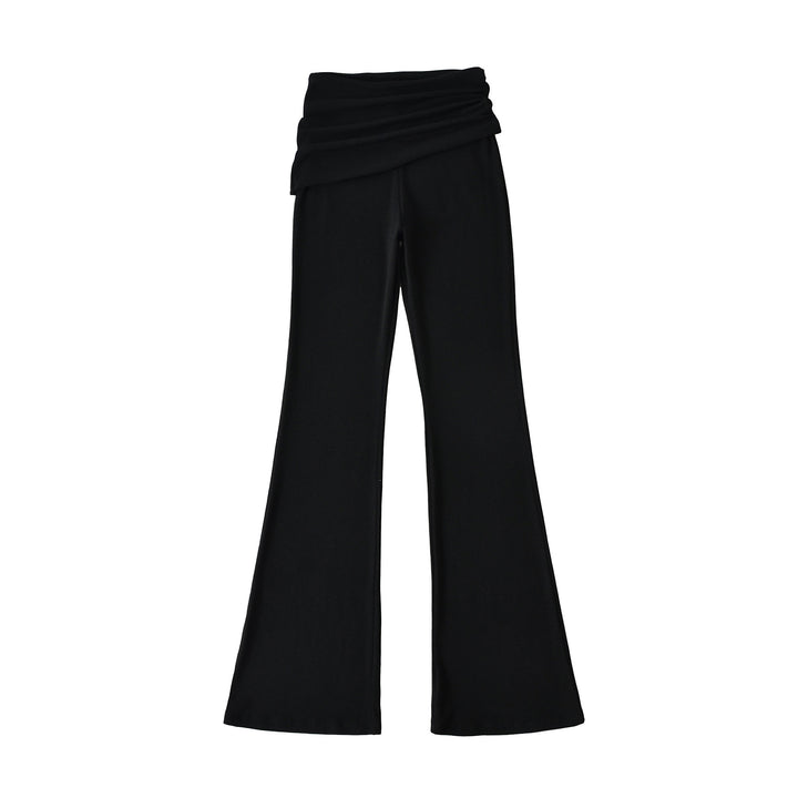 Damen weite Flared-Loungehose mit komfortablem Wickelbund Drune
