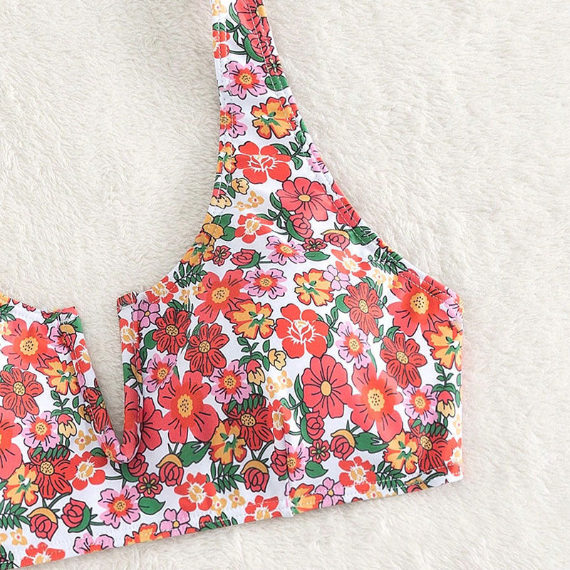 Damen Floral Design Bikini Drune
