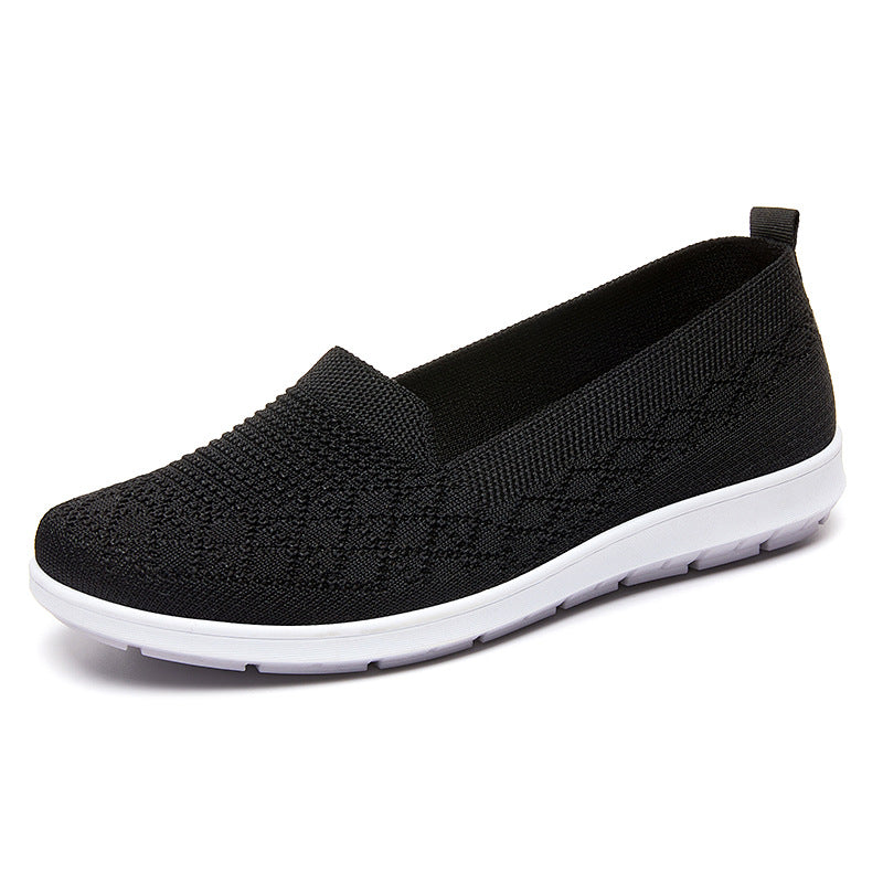 Damen nan leichter gestrickter Slip-On Komfort-Walking-Sneaker mit atmungsaktivem 3D-Strickoberteil und flexibler Leichtlaufsohle Drune