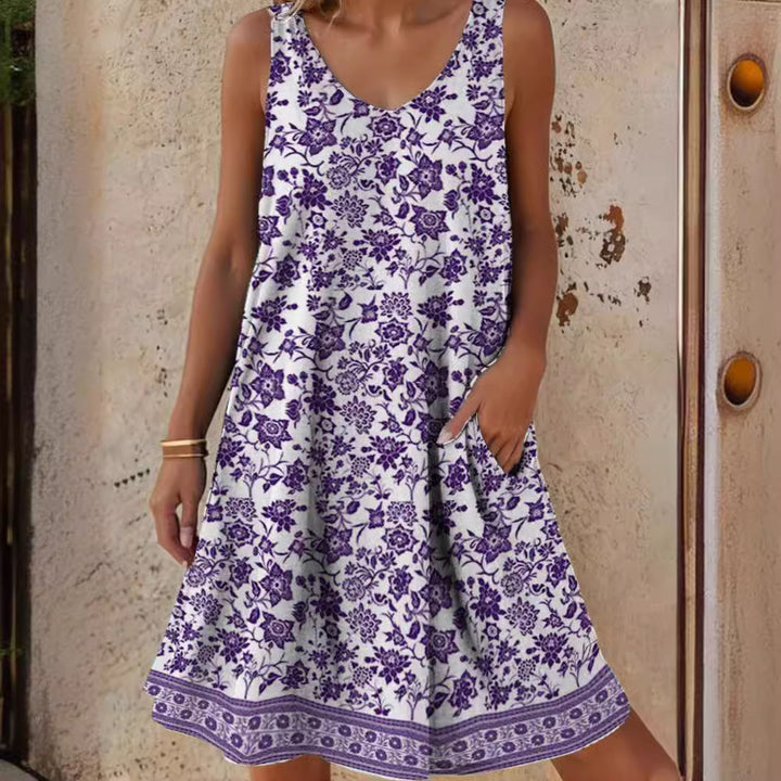 Damen Freizeitkleid mit lässigem Schnitt und floralem Design Drune