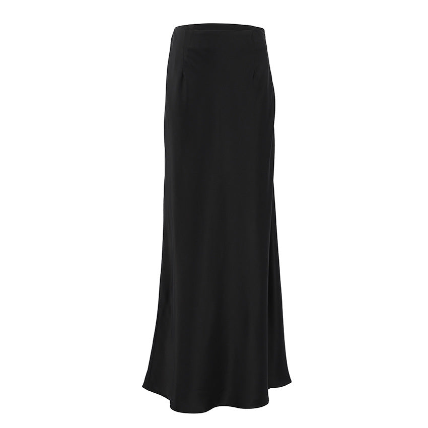 Damen Maxirock mit fließendem Satin-Finish und seitlichem Schlitz Drune