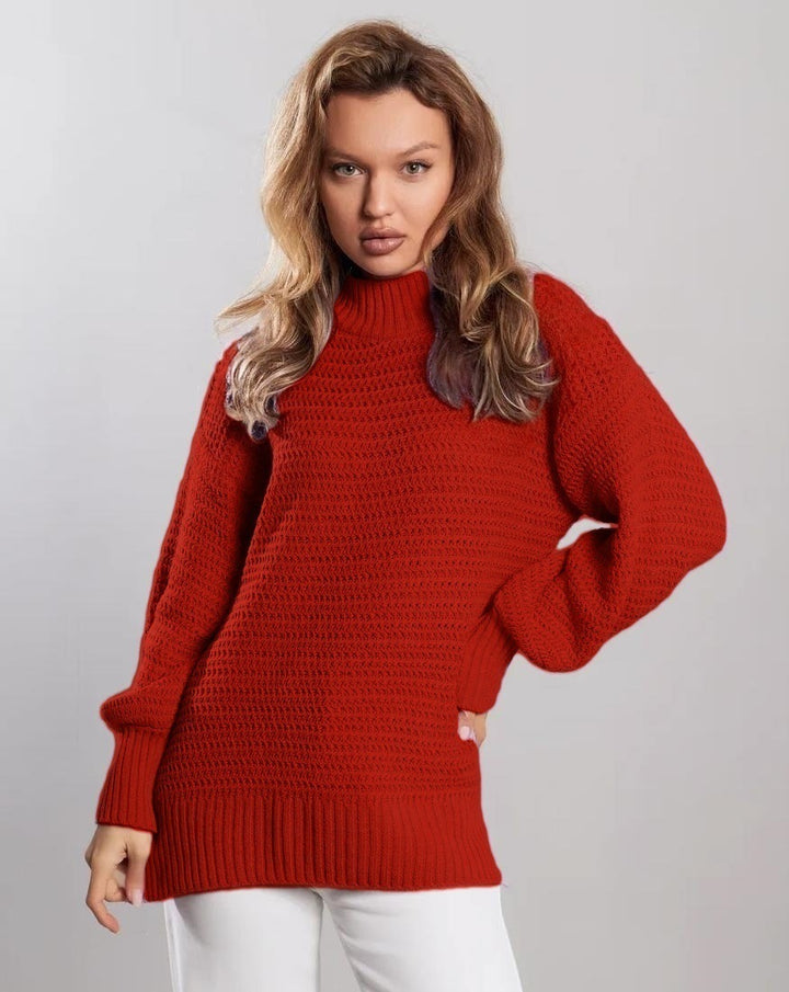 Damen modischer Strickpullover mit strukturiertem Muster und weitem Schnitt Drune