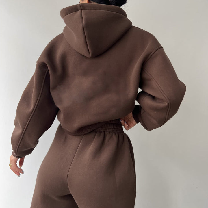 Damen modisches und lässiges Hoodie-Set mit weitem Schnitt Drune
