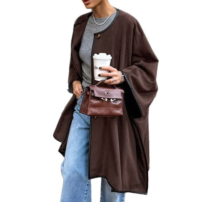 Damen versatile Wolle Cape Drune