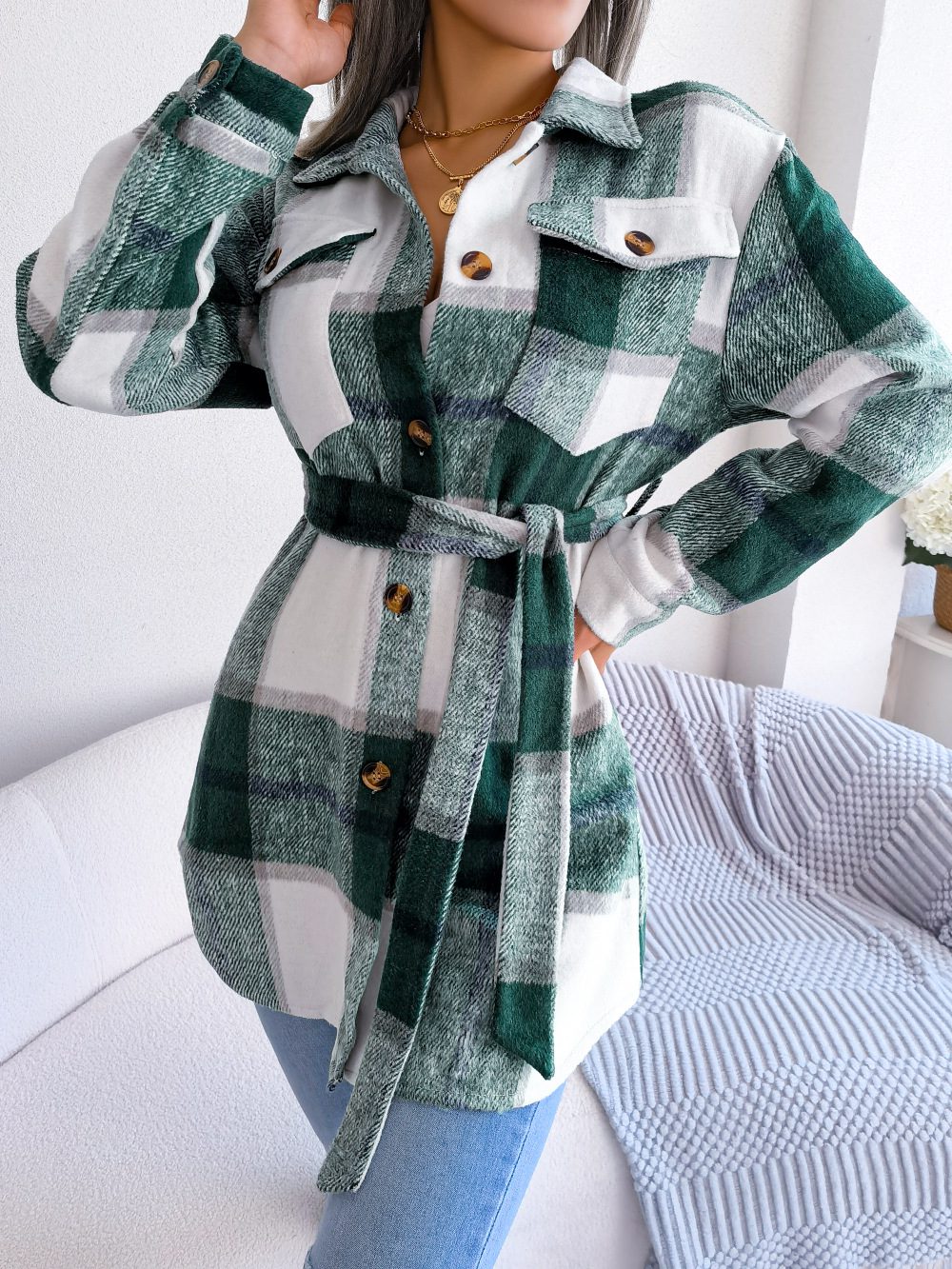 Drune | Plaid Shacket - Polyester-Mischung - Schmeichelhaft und Trendy