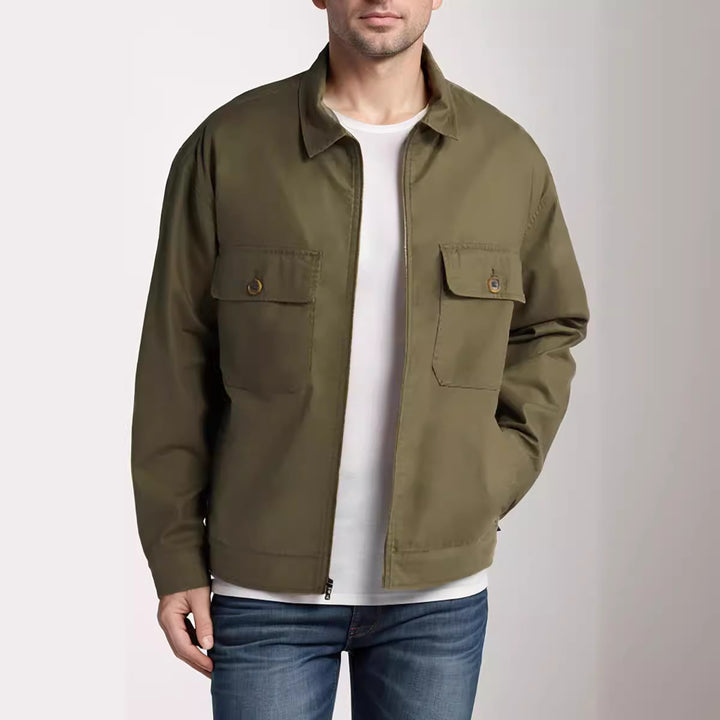 Herren lässige Freizeitjacke mit praktischen Pattentaschen Drune
