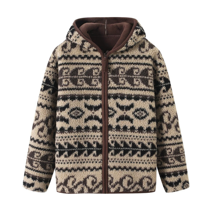 Damen Gemütliche Fleecejacke mit modischem Muster Drune