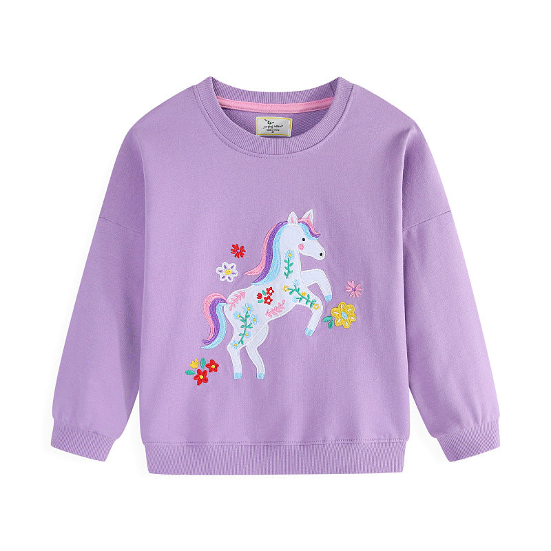 Mädchen Sweatshirt mit buntem Einhorn-Design Drune