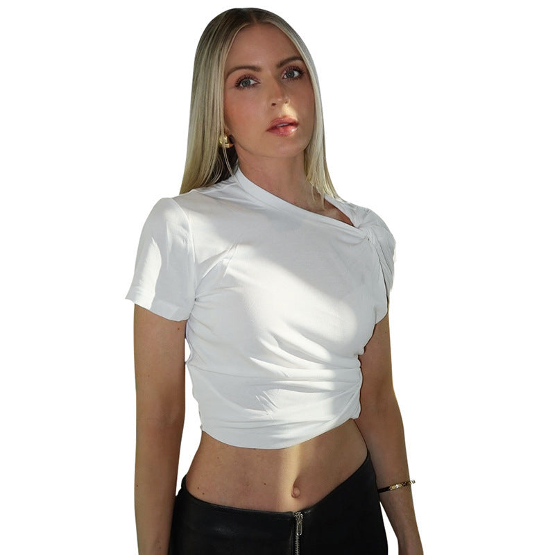 Damen Kurzarm Cropped Top Drune