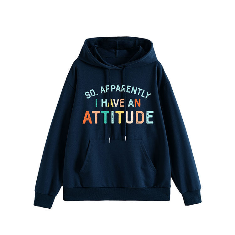 Damen Kapuzenpullover mit kreativem Schriftzug und lässiger Passform Drune