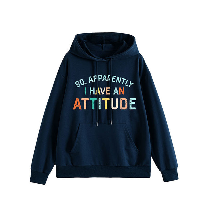 Damen Kapuzenpullover mit kreativem Schriftzug und lässiger Passform Drune