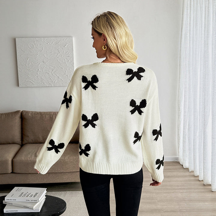 Damen modischer Strickcardigan mit Schleifenakzenten und lässigem Schnitt Drune