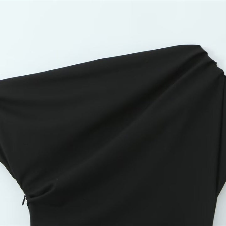 Damen asymmetrisches Cocktailkleid mit drapiertem Design Drune