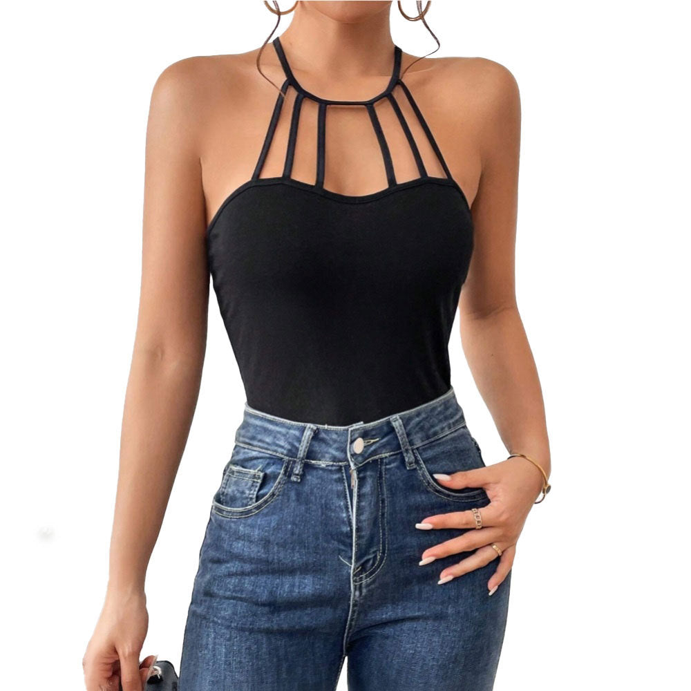 Damen Body mit elegantem Cut-Out-Design und modischen Trägerschlaufen Drune