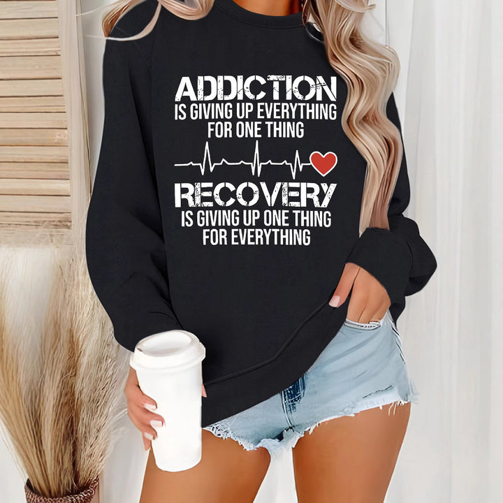 Damen Sweatshirt mit inspirierendem Druck und lässigem Schnitt Drune