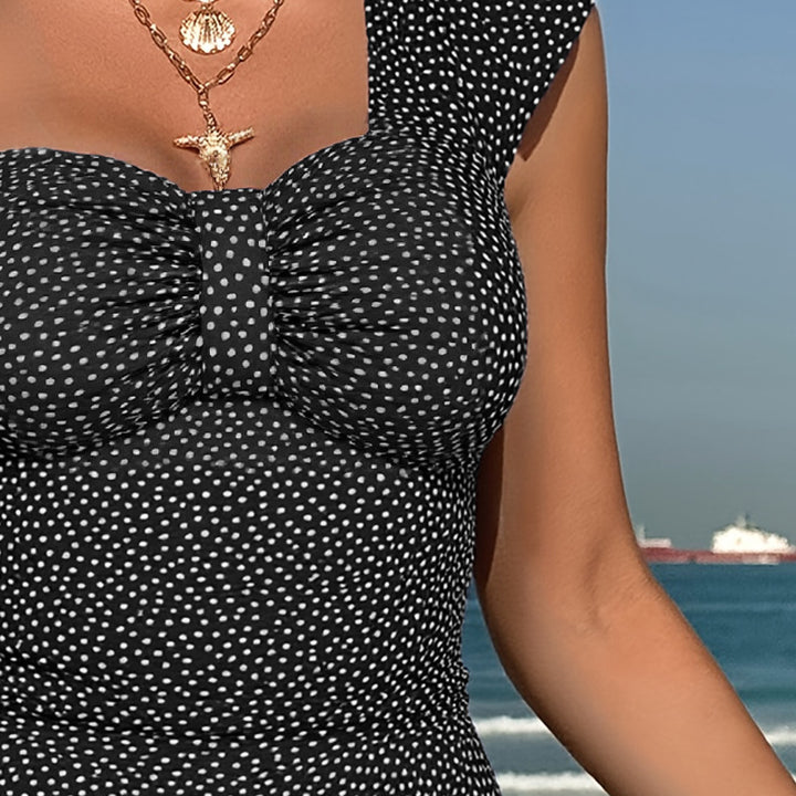 Damen Einteiliger Badeanzug mit asymmetrischem Schnitt und Rüschendetails Drune