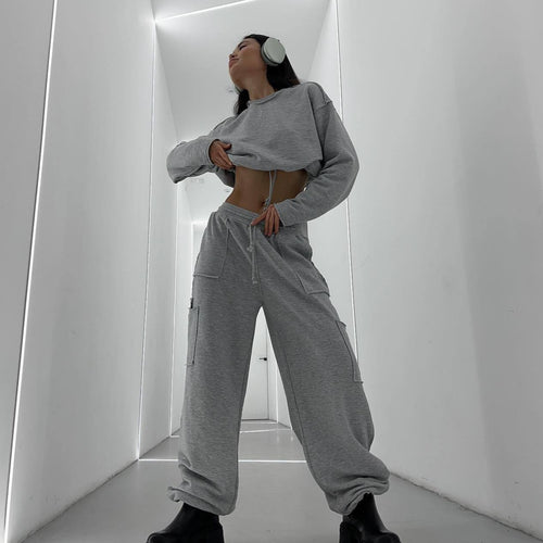 Damen Relaxed-Fit Sportoberteil mit Kordelzug Drune